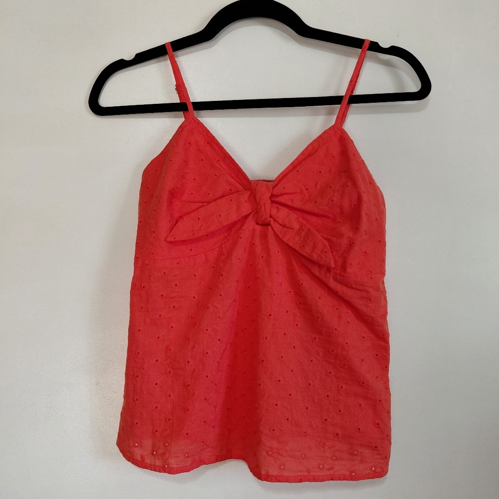 Orange Eyelet Tank Top Small